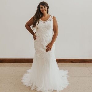 White One Plus Size Wedding Gown